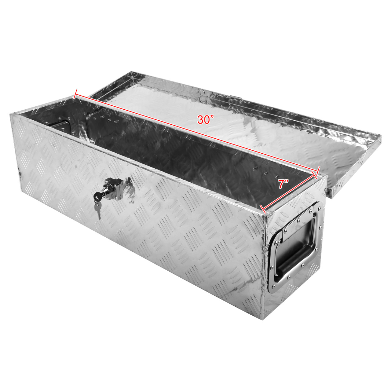 Universal 31 Heavy Duty Silver Aluminum Tool Box w/ Side Handles, Lock, &  Keys - Spec-D Tuning