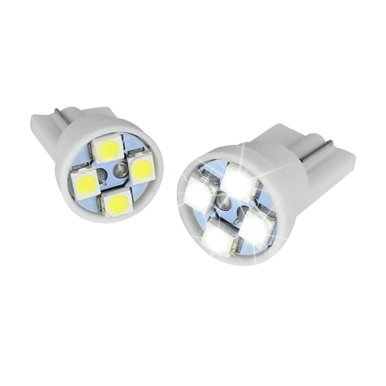 2pc White Super Bright 4 SMD LED Wedge Light Bulbs 194 T10 168