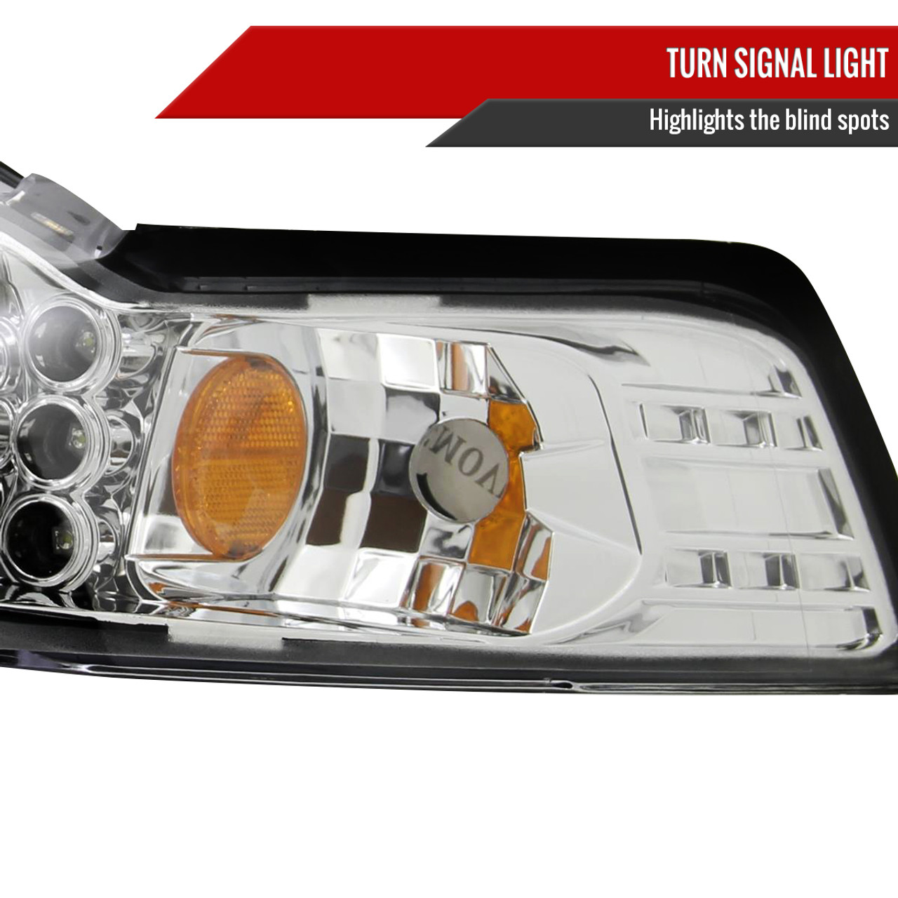 1999-2004 Ford Mustang Dual Halo Projector Headlights (Chrome