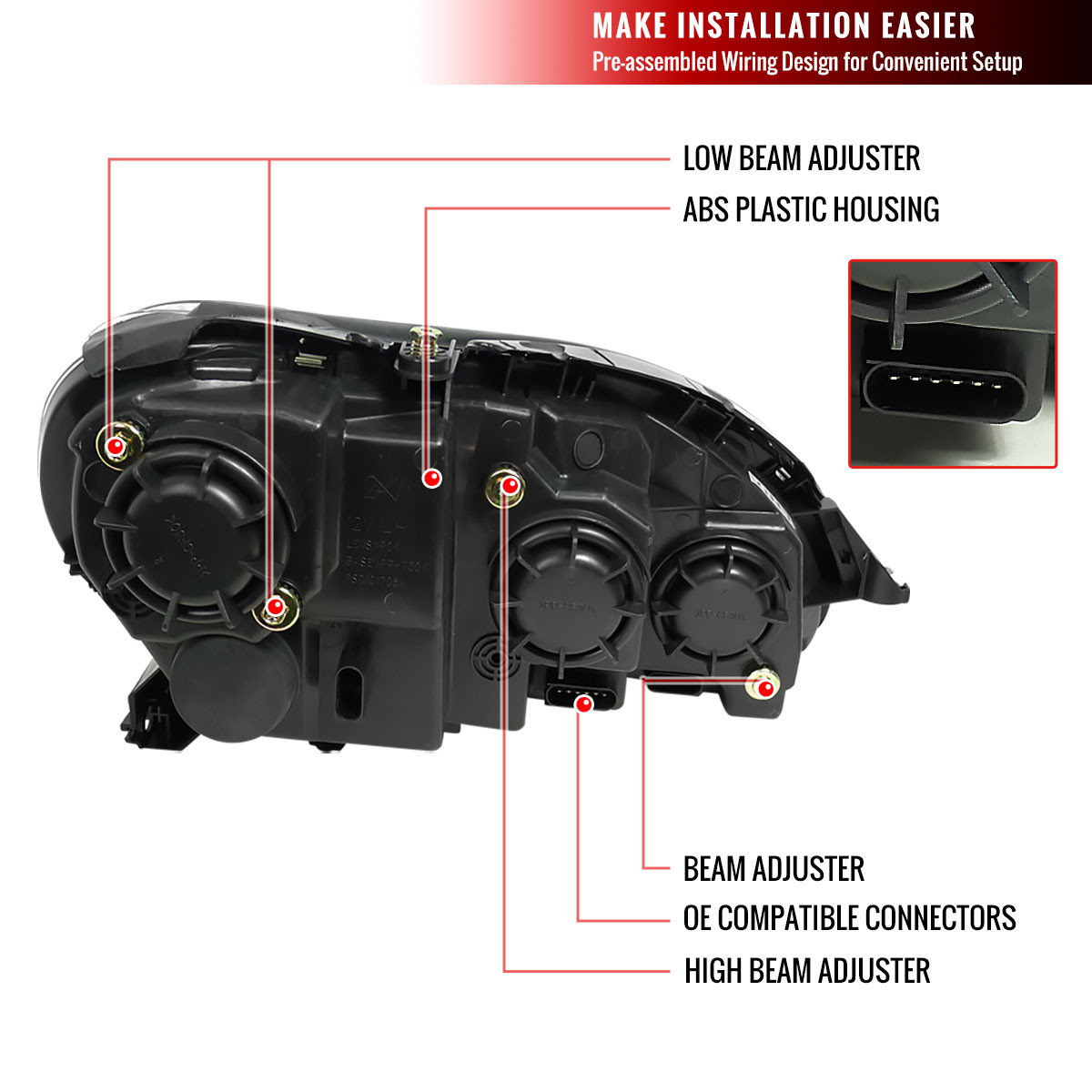 2000-2005 Mercedes Benz W220 S Class Projector Headlights (Chrome