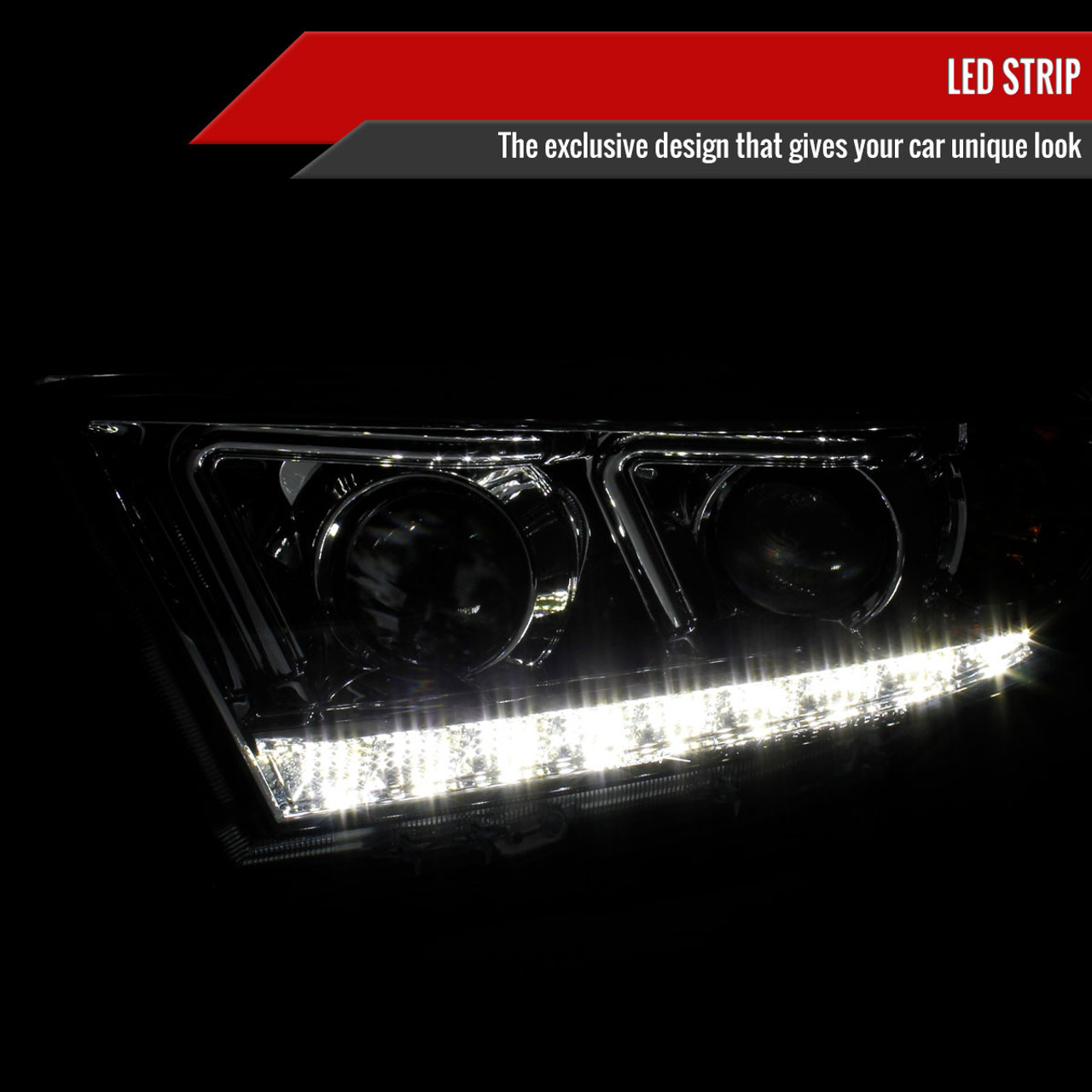 2011-2013 Toyota Highlander Projector Headlights w/ SMD LED Light