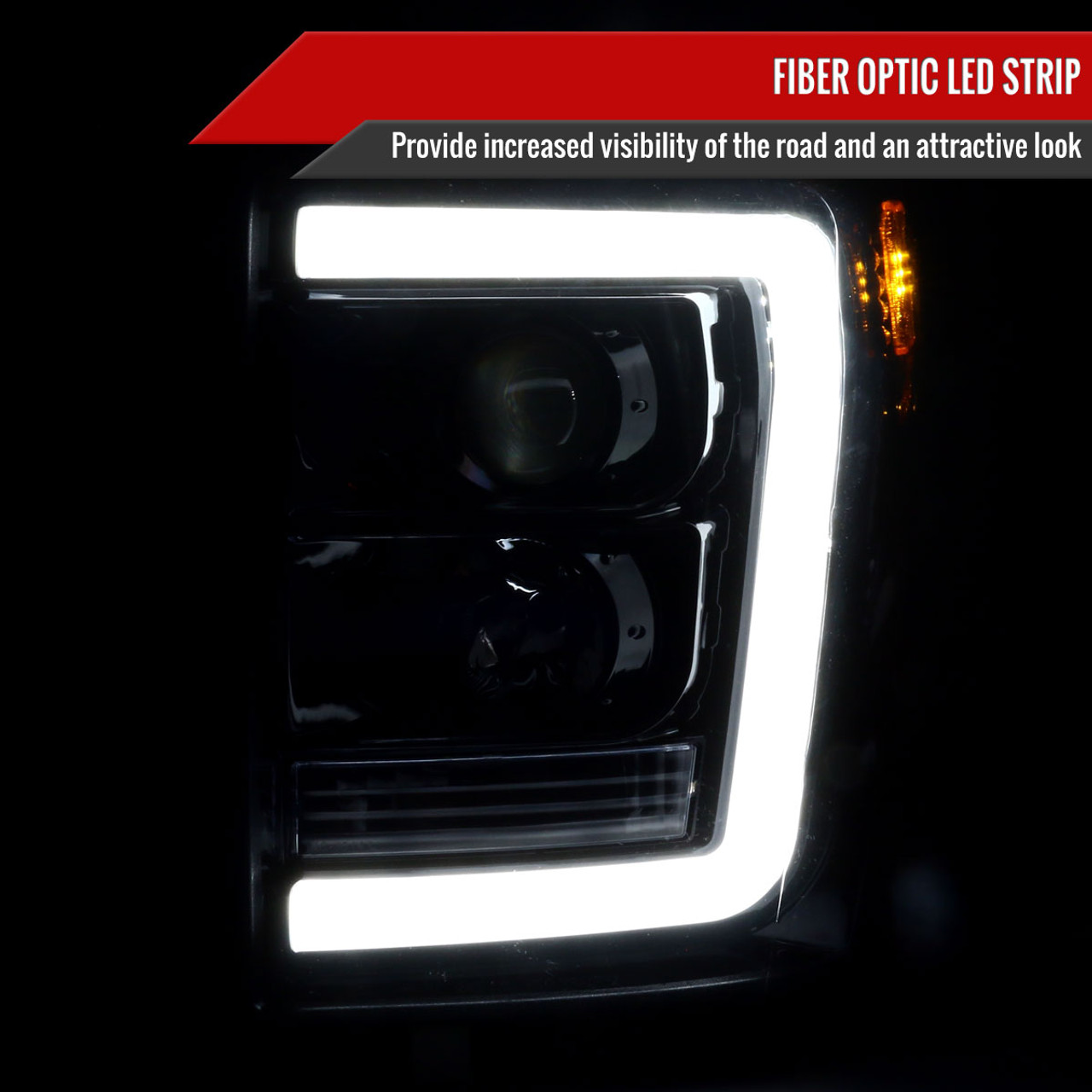 2011-2016 F-250/F-350/F-450/F-550 LED C-Bar Projector Headlights