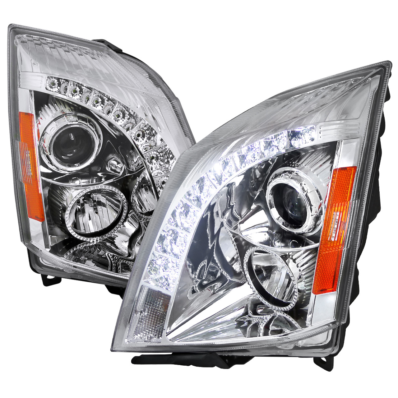 2008-2014 Cadillac CTS Projector Headlights w/LED Light Strip