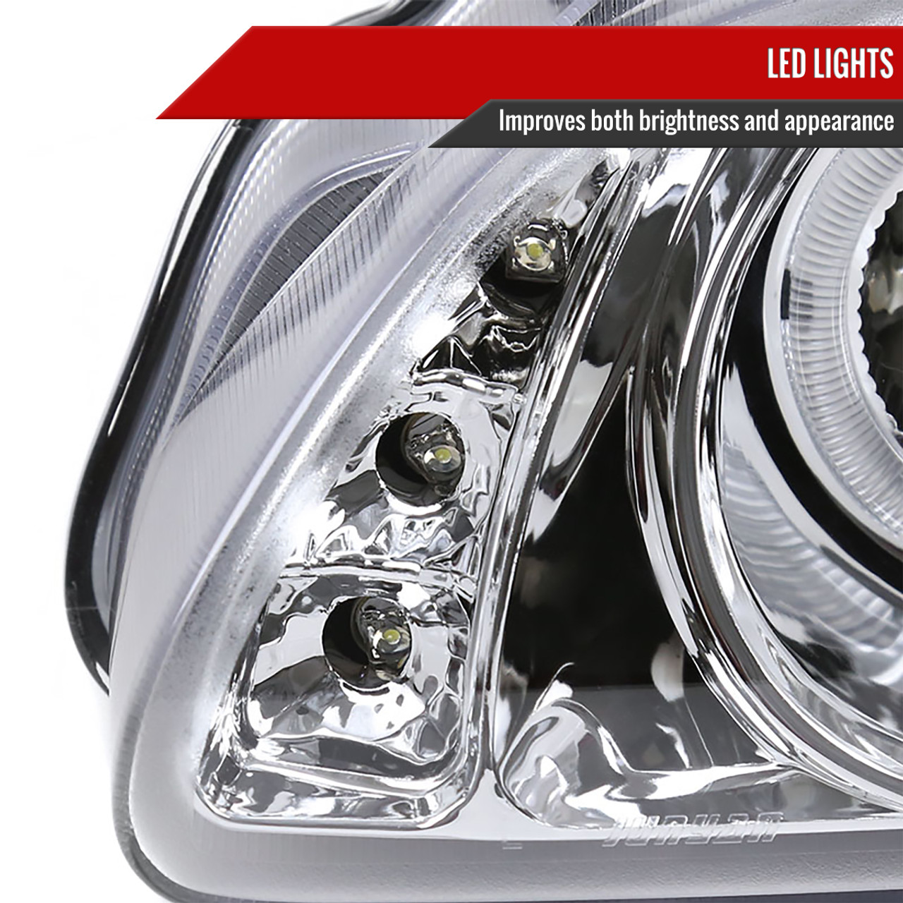 2000-2003 Nissan Sentra Dual Halo Projector Headlights (Chrome