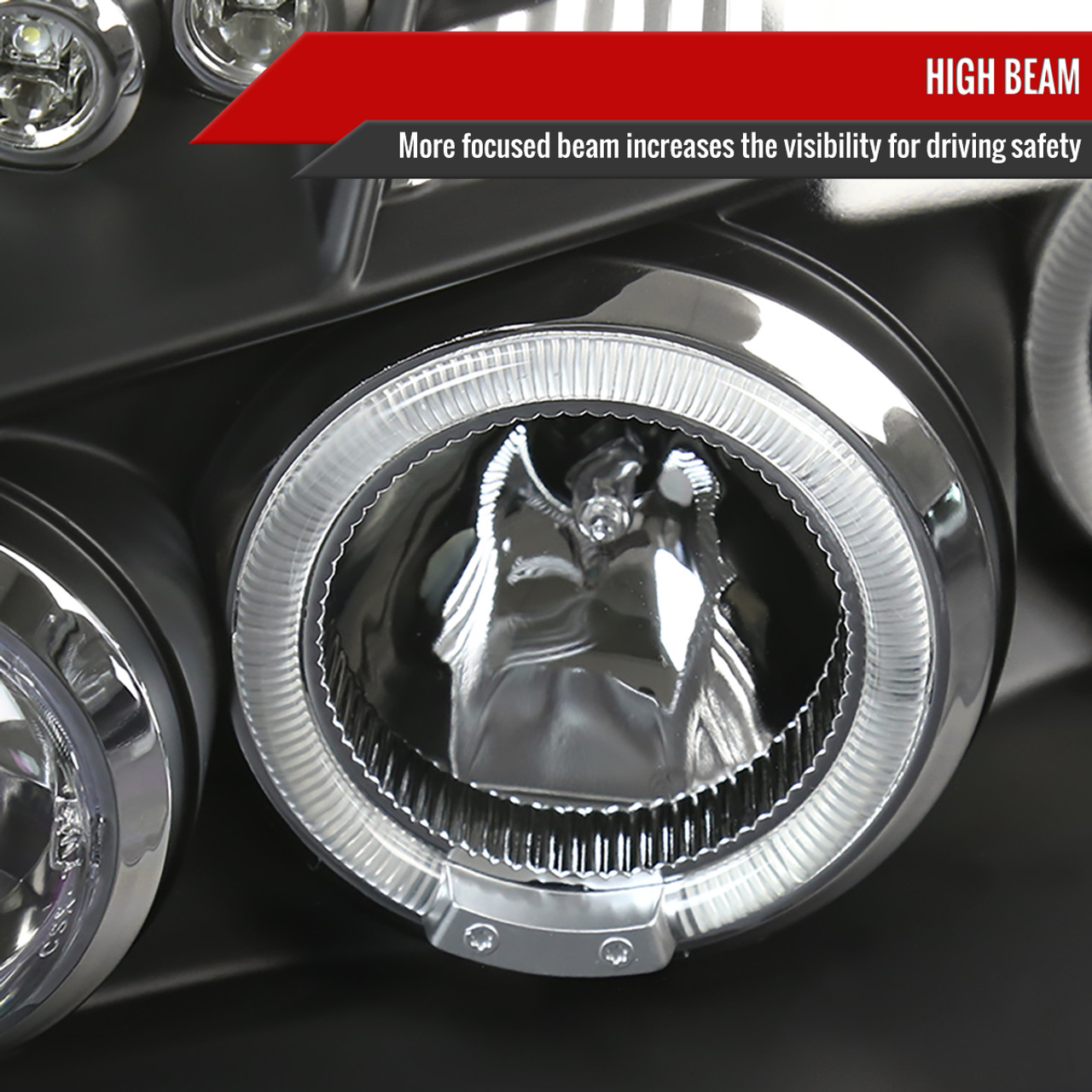 2005-2007 Dodge Magnum Dual Halo Projector Headlights (Matte Black