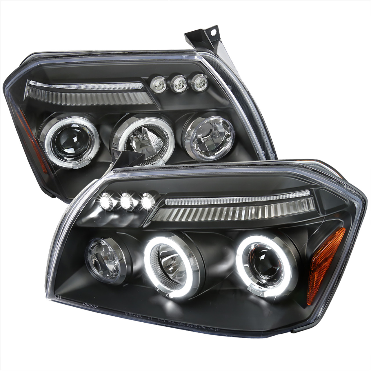 2005-2007 Dodge Magnum Dual Halo Projector Headlights (Matte Black