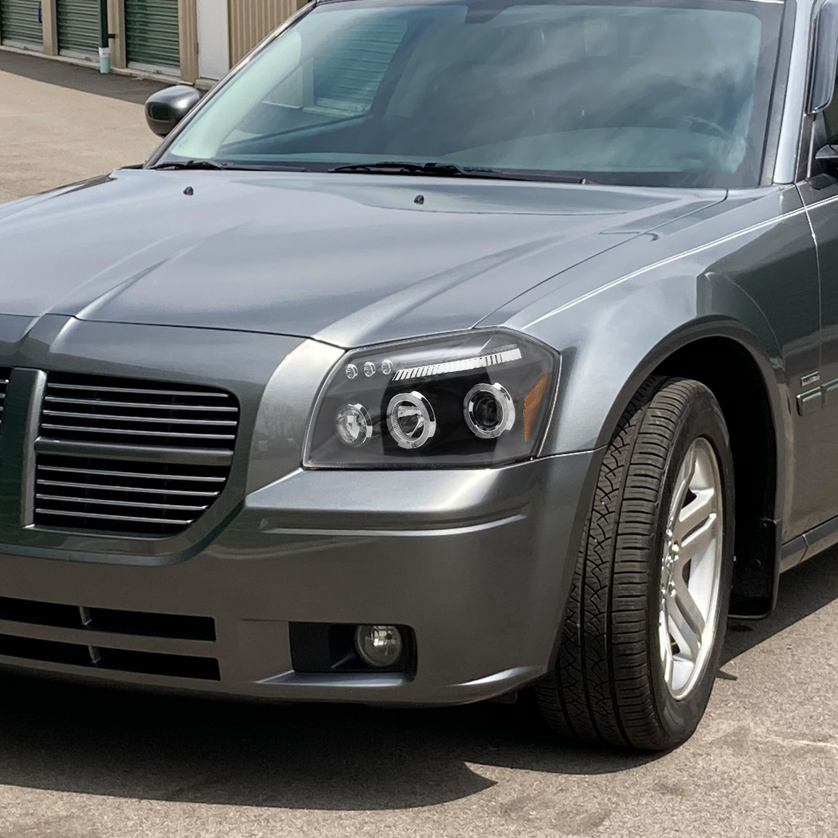 マグナム(MAGNUM) 四灯シーリングライト エグロ（EGLO） 24728J 2005-2007 Dodge Magnum Dual Halo Projector Headlights (Matte Black