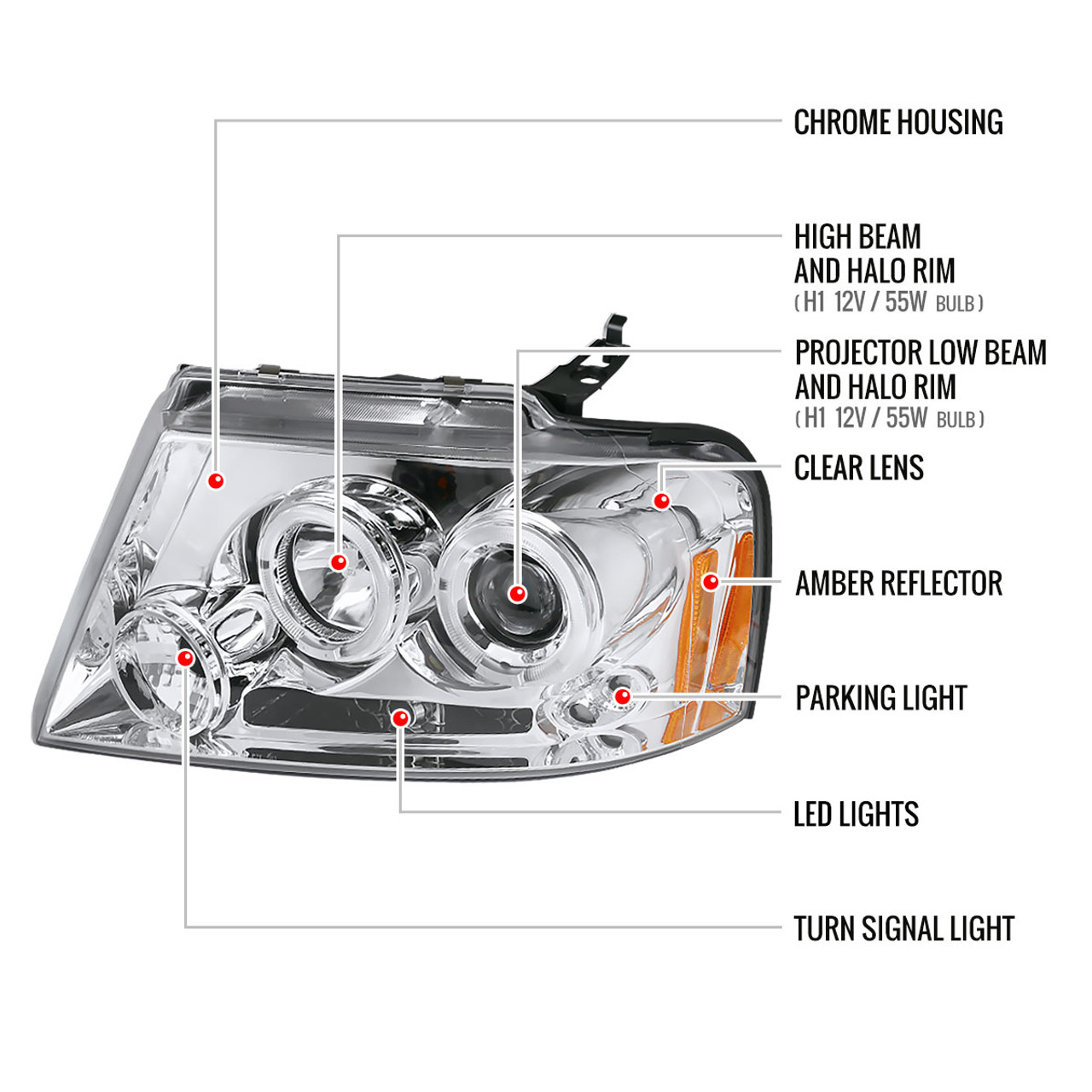 2004-2008 Ford F-150/ 2006-2008 Lincoln Mark LT Dual Halo