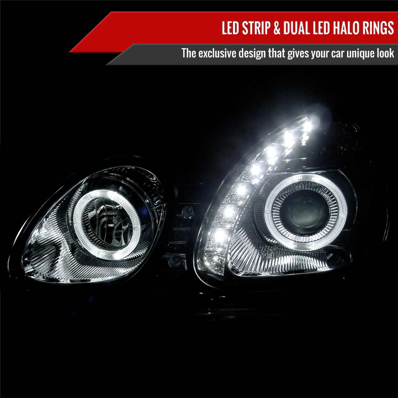 1998-2005 Lexus GS300/GS400/GS430 Halo Projector Headlights w/ SMD