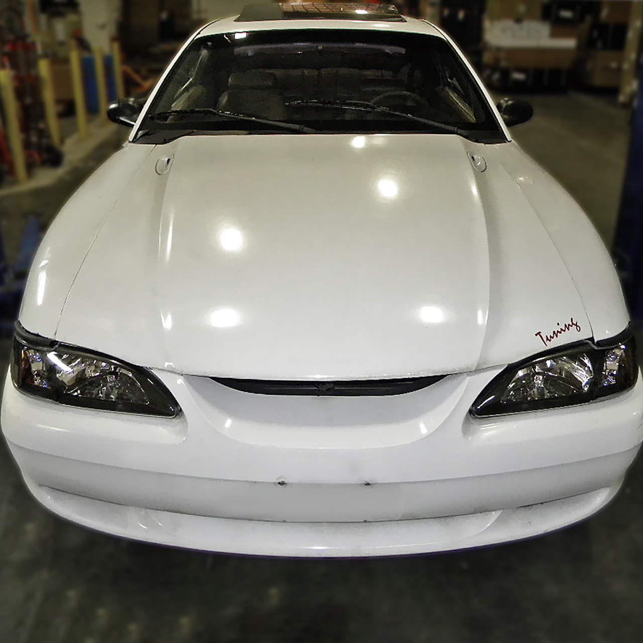 1994-1998 Ford Mustang 1PC Crystal Headlights w/ Amber Reflectors