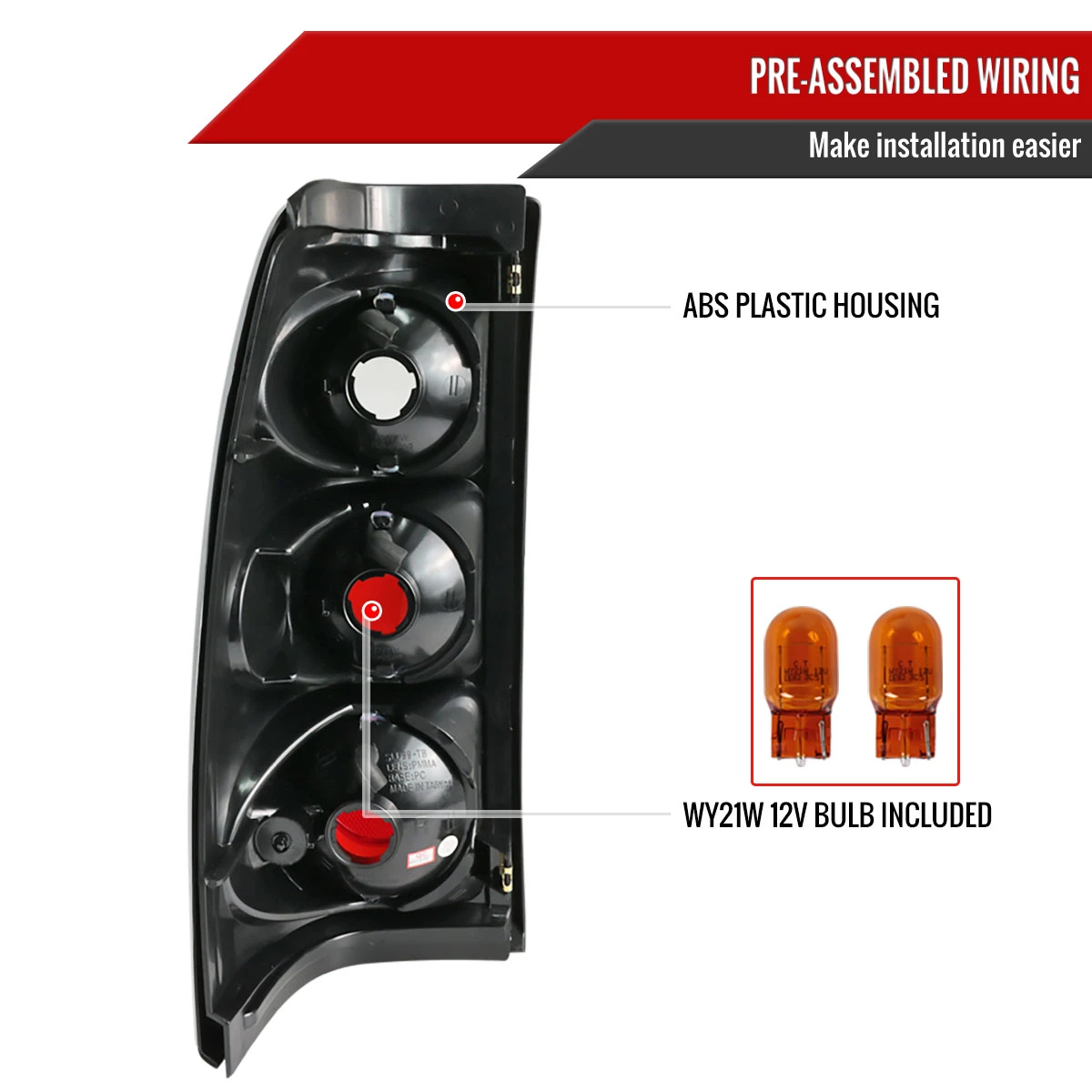 WOLFX Black Smoke Tail Lights Pair For 1999-2006 Chevy Silverado & GMC Sierra