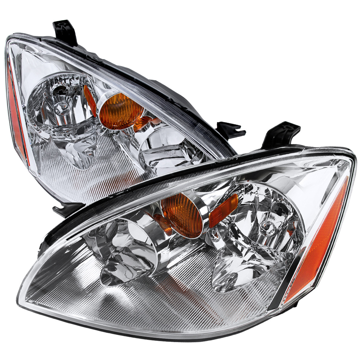 OWN #04　AMBER / CLEAR to GREY (調光) 2002-2004 Nissan Altima Crystal Headlights w/ Amber Reflector