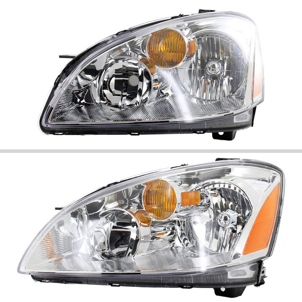 2002-2004 Nissan Altima Crystal Headlights w/ Amber Reflector