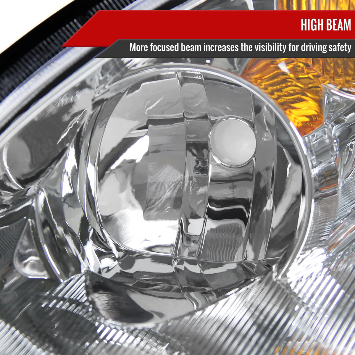2002-2004 Nissan Altima Crystal Headlights w/ Amber Reflector