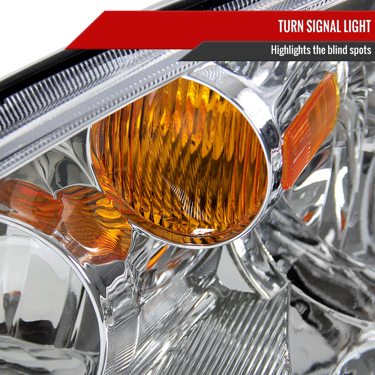 2002-2004 Nissan Altima Crystal Headlights w/ Amber Reflector