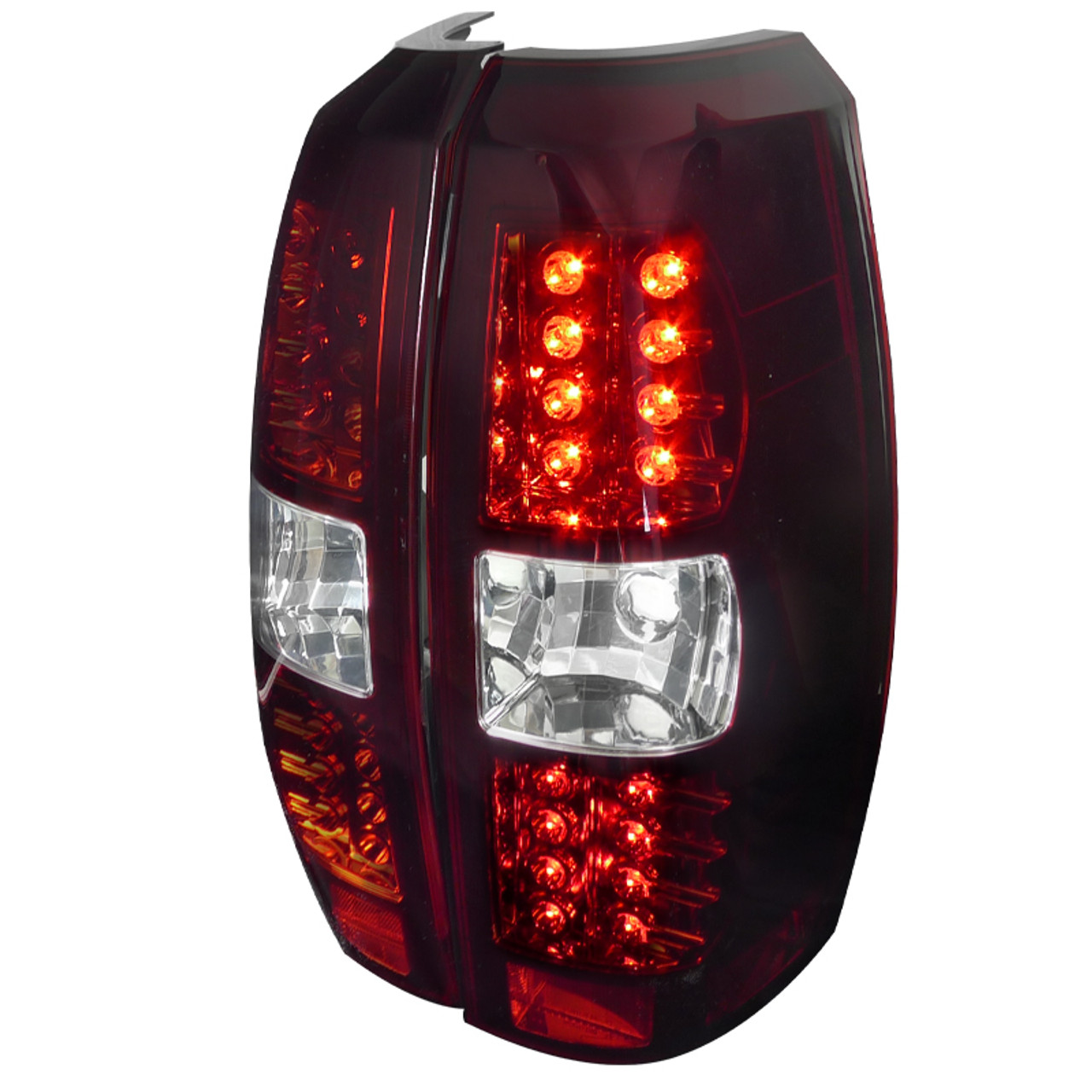 2007-2012 Chevrolet Avalanche LED Tail Lights (Chrome Housing/Red