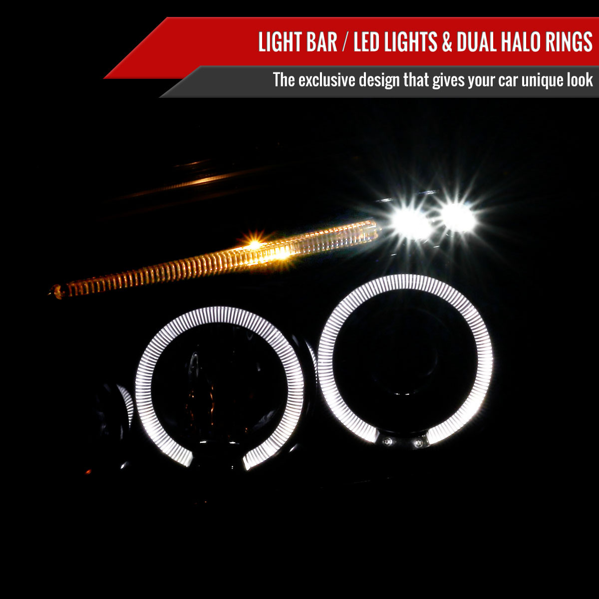 2005-2010 Dodge Charger Dual Halo Projector Headlights (Glossy Black Housing/Smoked Lens) - Spec-D Tuning 2005-2010 Dodge Charger Dual Halo Projector Headlights (Glossy Black Housing/Smoked Lens) - Spec-D Tuning