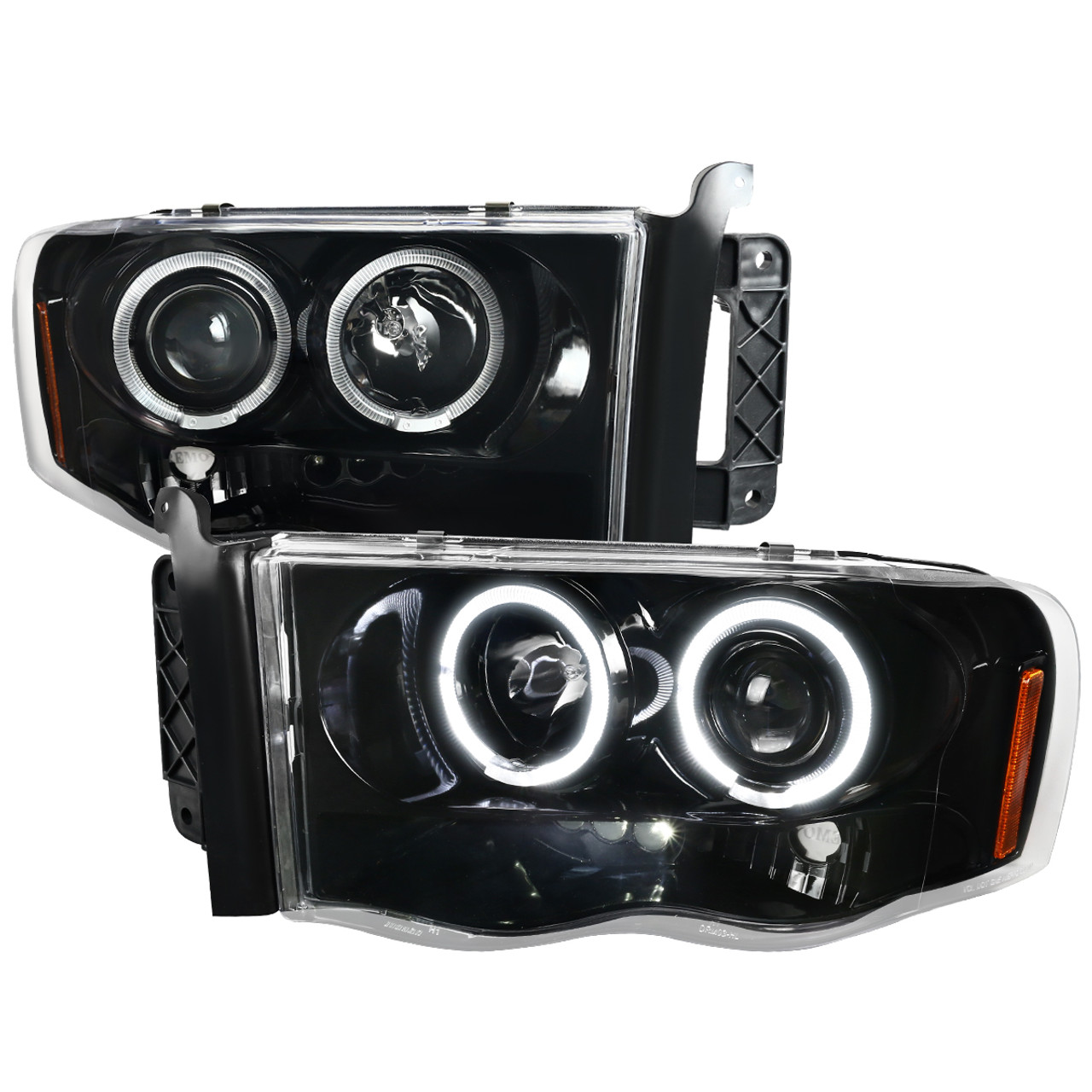 ヘッドライト 2002-2005 Dodge Ram Dual Halo Projector Headlight +