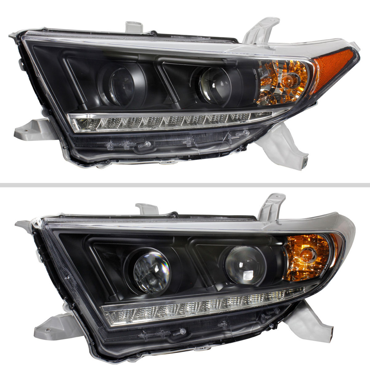 2011-2013 Toyota Highlander Projector Headlights w/ SMD LED Light