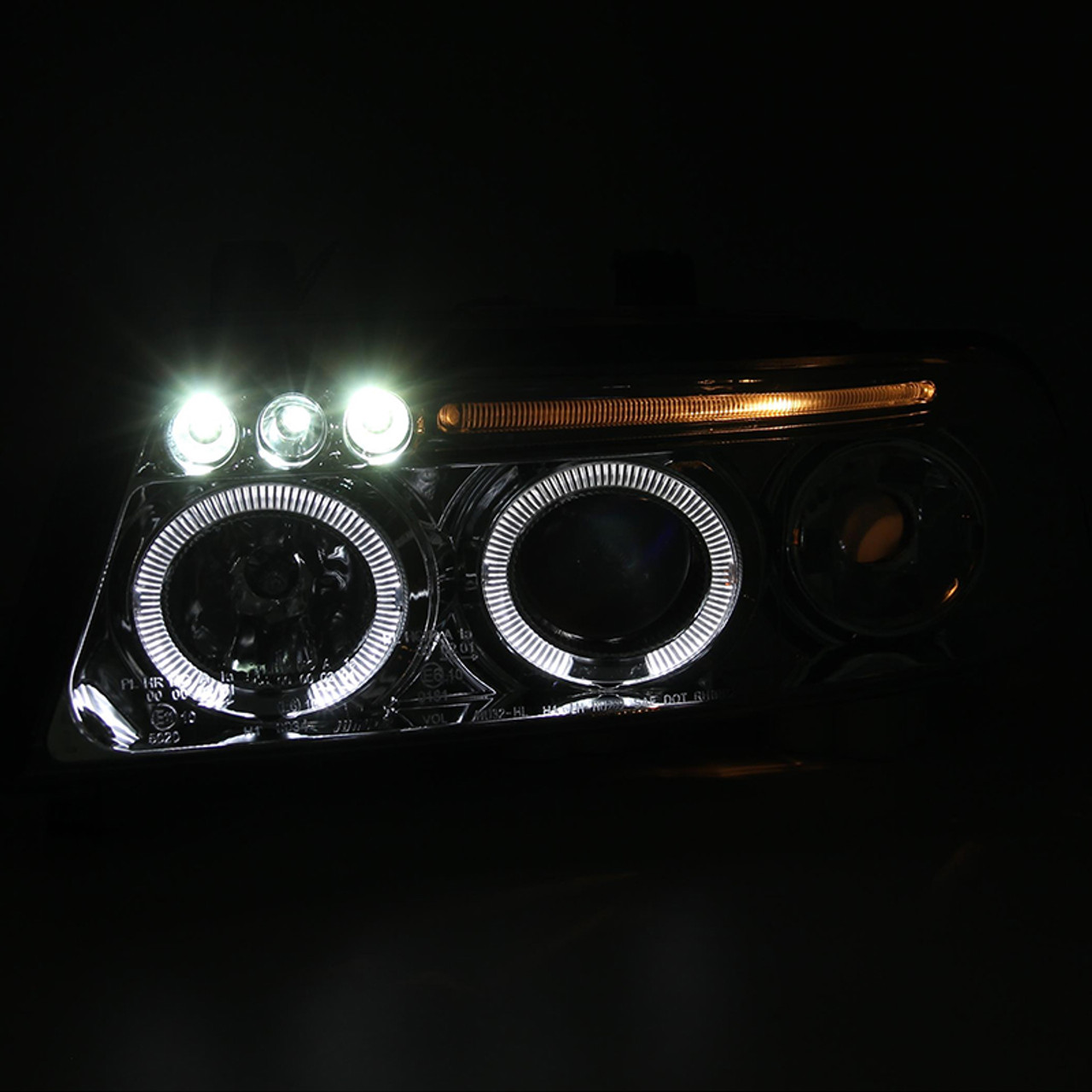 For 1999-2001 Audi A4/S4 Dual Halo LED Projector Headlights Head Lamp Black Pair