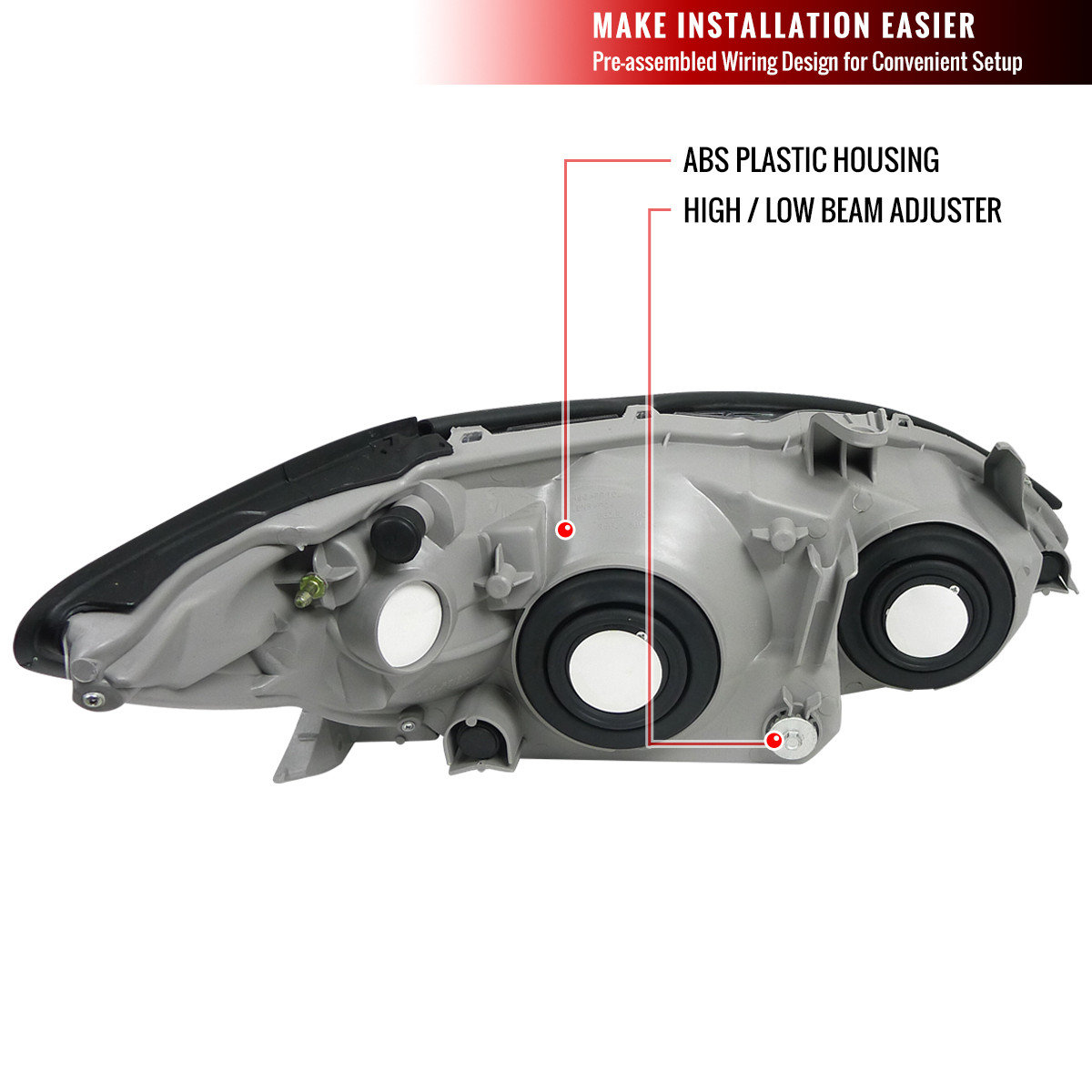 2002-2004 Toyota Camry Factory Style Headlights w/ Amber Reflector