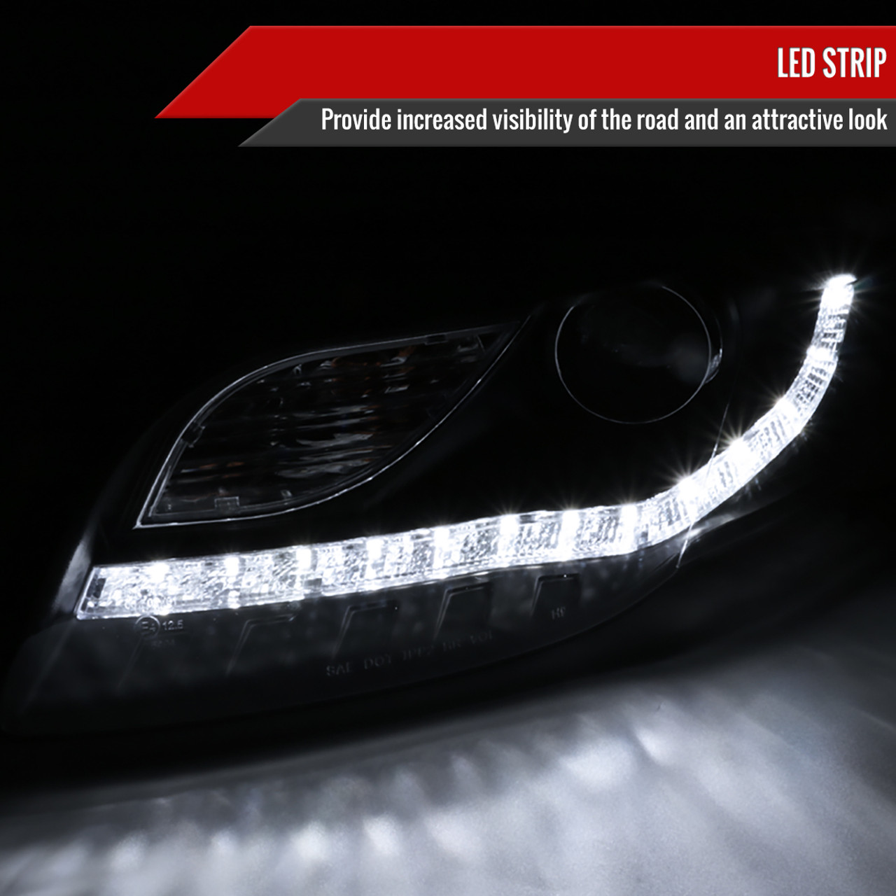 2006-2008 Audi A4 Projector Headlights w/ R8 Style SMD LED Light