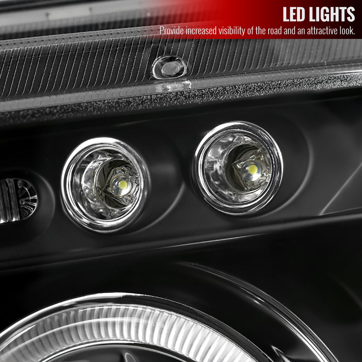 2005-2010 Dodge Charger Dual Halo Projector Headlights (Matte Black Housing/Clear Lens) - Spec-D Tuning 2005-2010 Dodge Charger Dual Halo Projector Headlights (Matte Black Housing/Clear Lens) - Spec-D Tuning