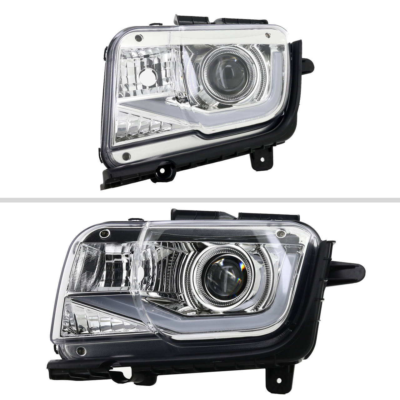 2010-2013 Chevrolet Camaro LED Bar Projector Headlights (Chrome