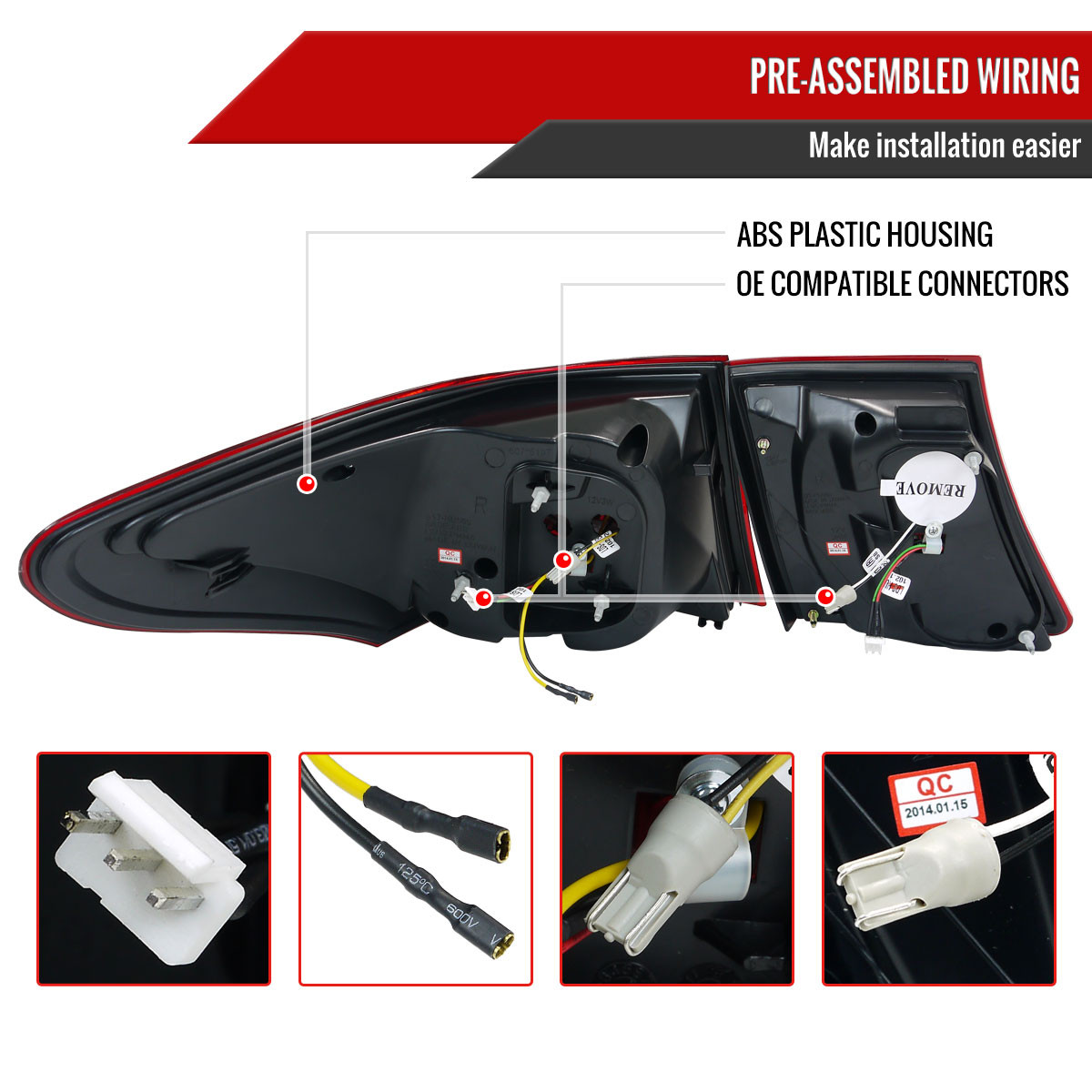 2007-2009 Lexus LS460 LED Tail Lights & Trunk Lights (Chrome