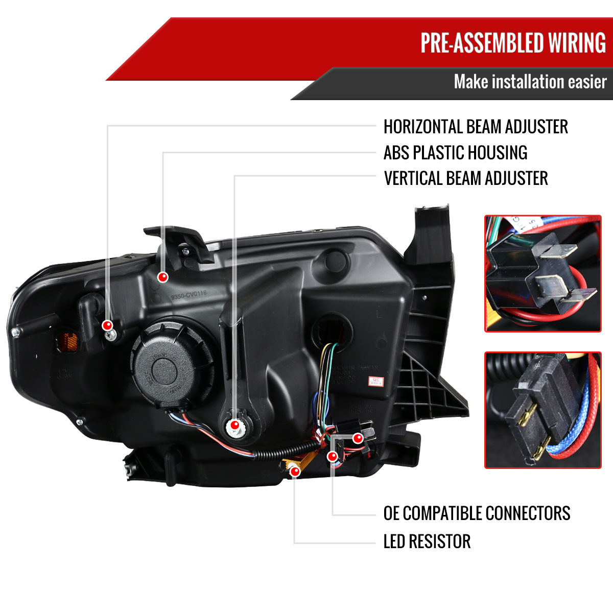2014-2021 Toyota Tundra LED C-Bar Projector Headlights w