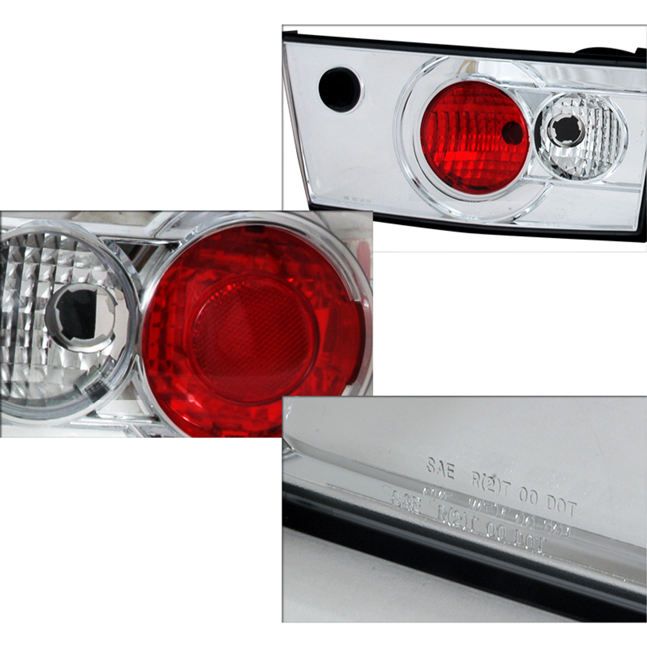 2003-2005 Honda Accord Sedan Tail Lights (Chrome Housing/Clear