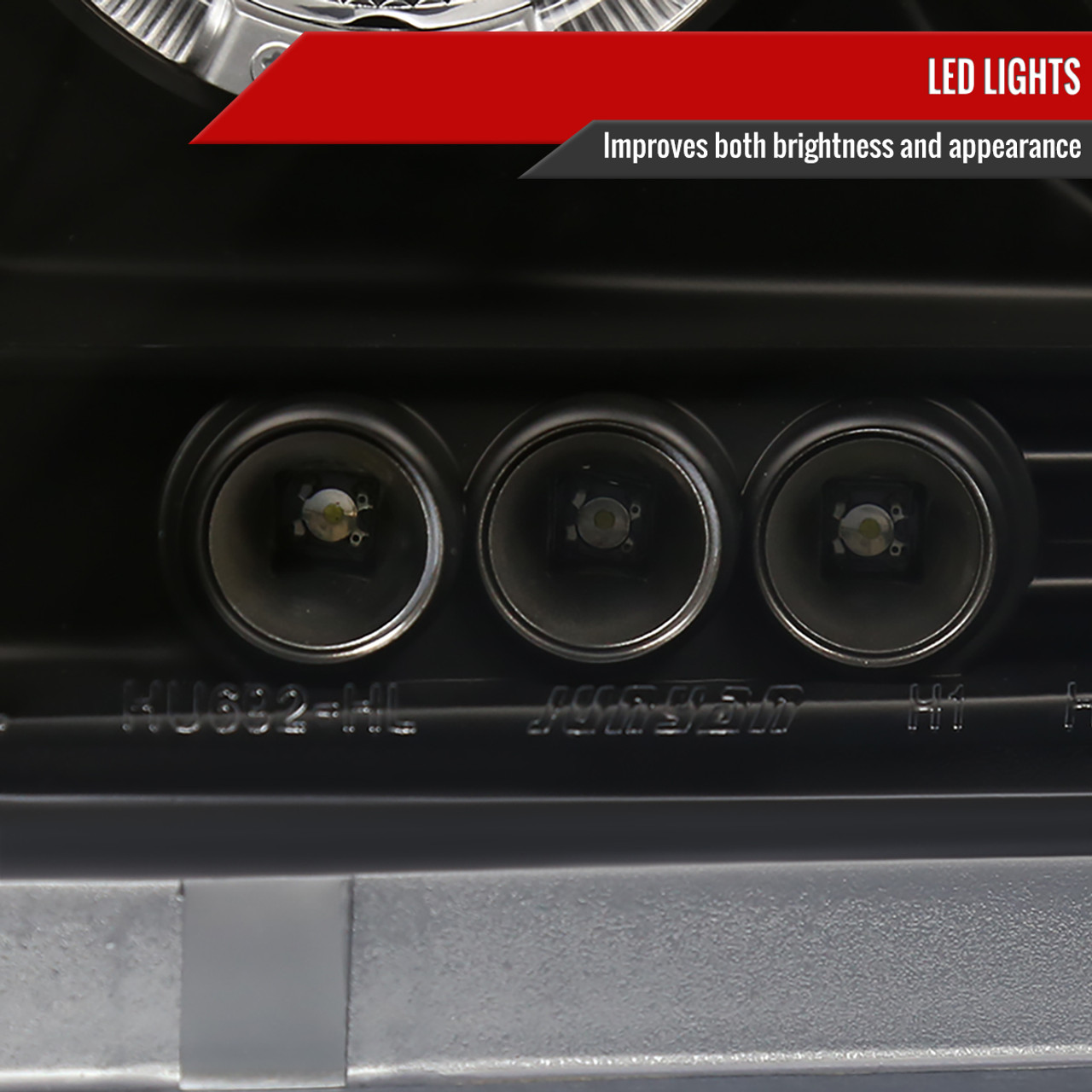 2005-2007 Dodge Dakota Dual Halo Projector Headlights (Matte Black