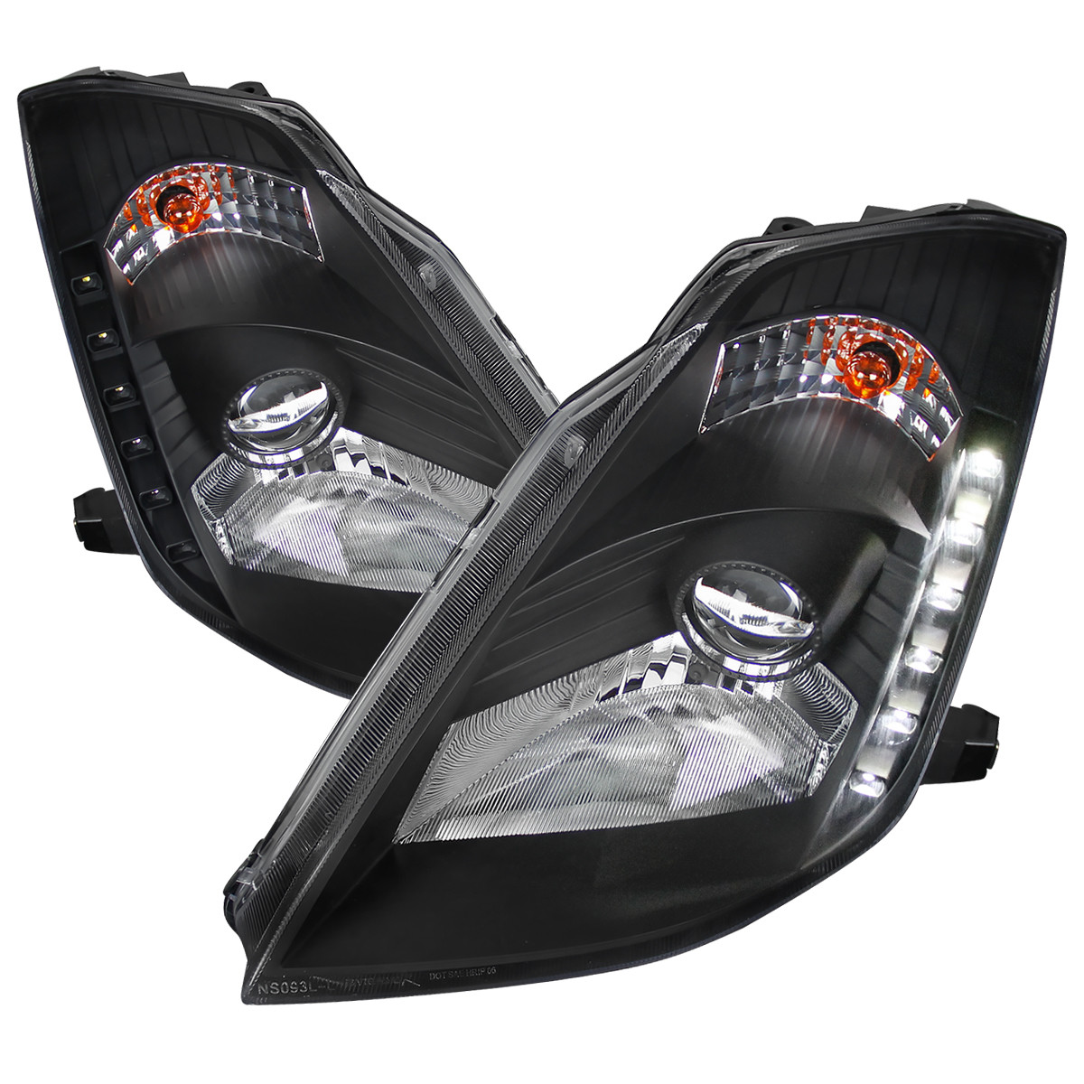 2003-2005 Nissan 350Z Projector Headlights (Matte Black Housing