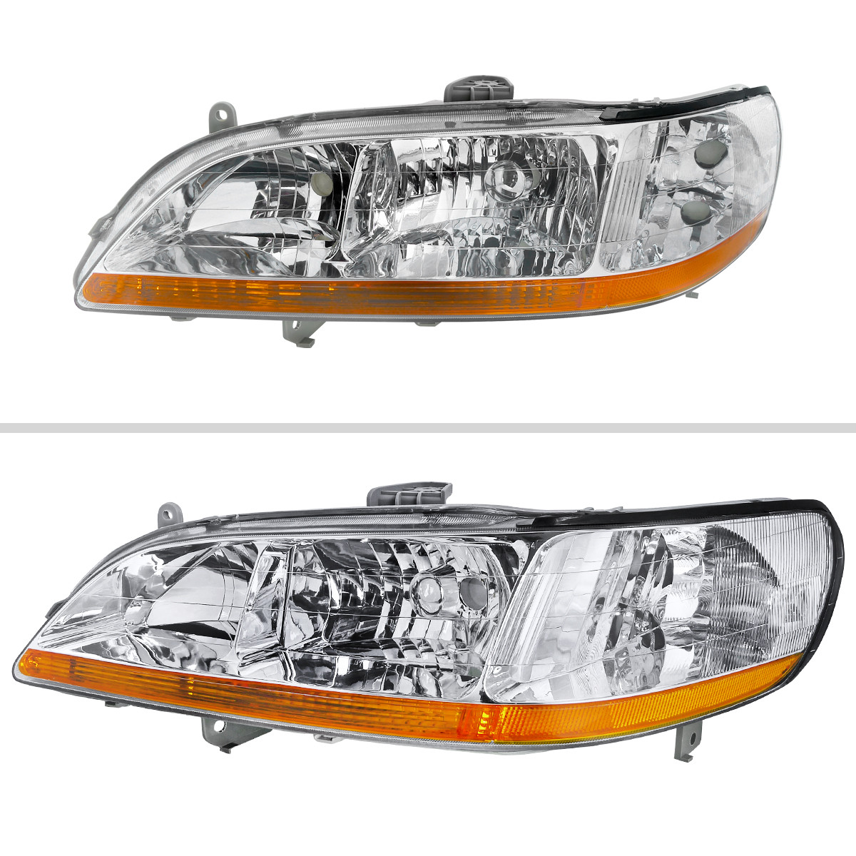 1998-2002 Honda Accord Factory Style Crystal Headlights w/ Amber