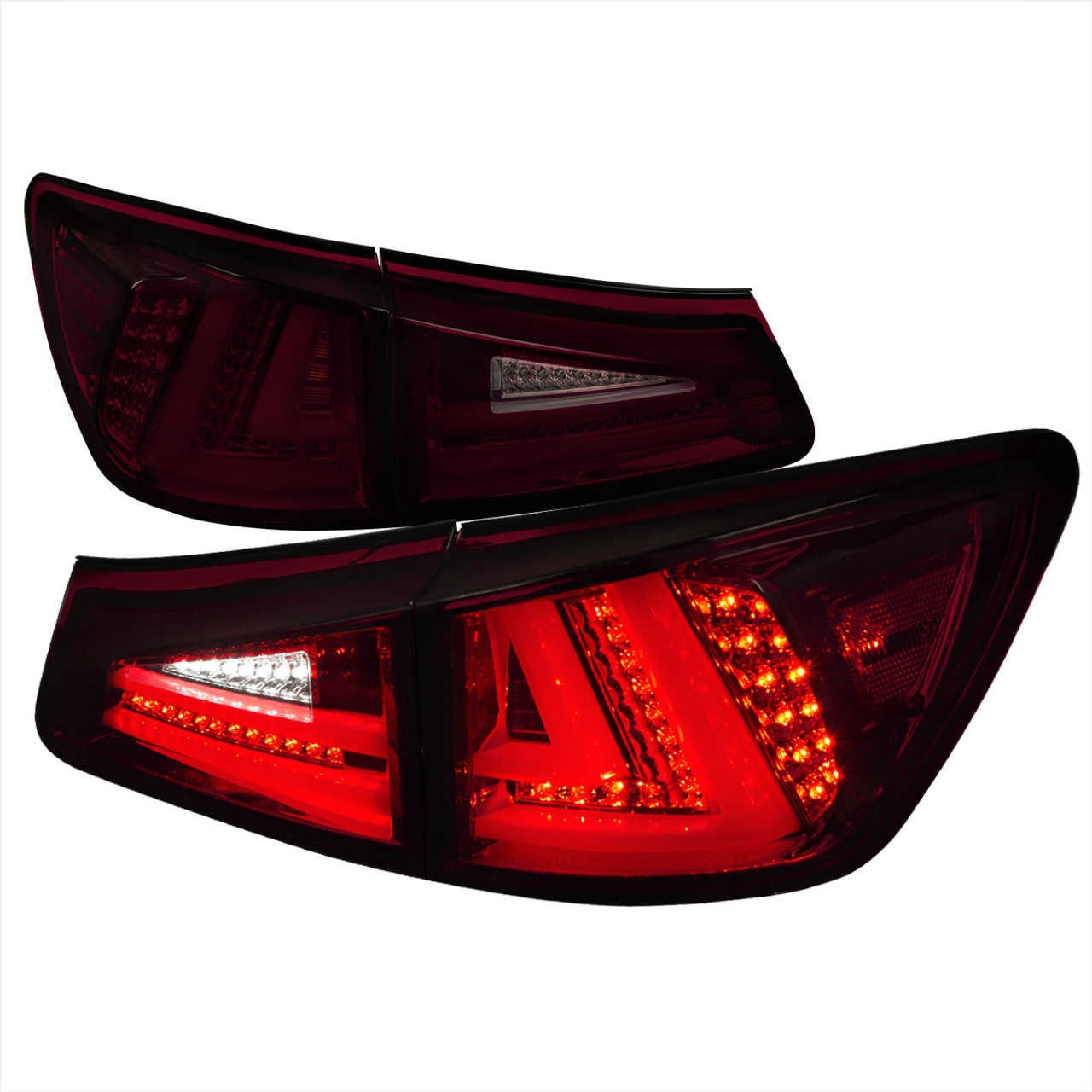 2006-2008 Lexus IS250/IS350 LED Tail Lights u0026 Trunk Lights (Chrome  Housing/Red Smoke Lens) - Spec-D Tuning