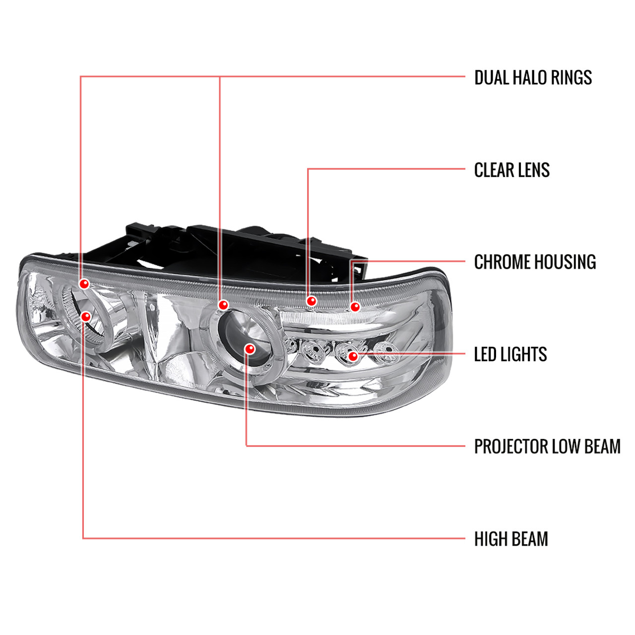 1999-2002 Chevrolet Silverado/ 2000-2006 Tahoe Suburban Dual Halo