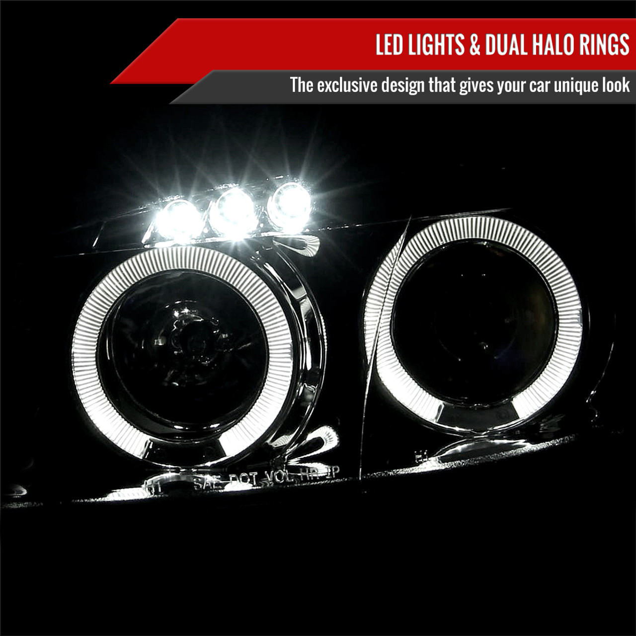 2001-2005 Mazda Miata MX-5 Dual Halo Projector Headlights (Chrome