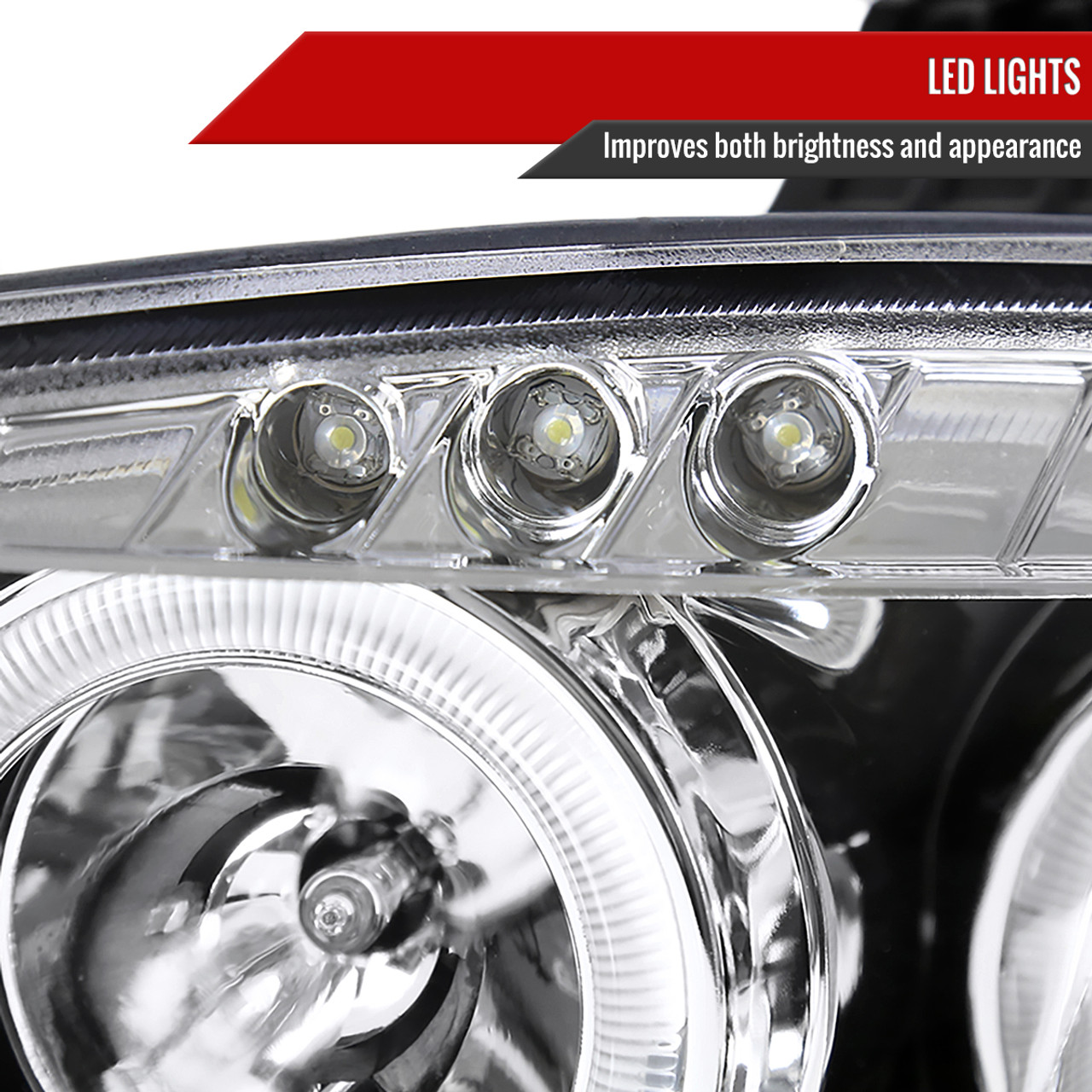 2001-2005 Mazda Miata MX-5 Dual Halo Projector Headlights (Chrome