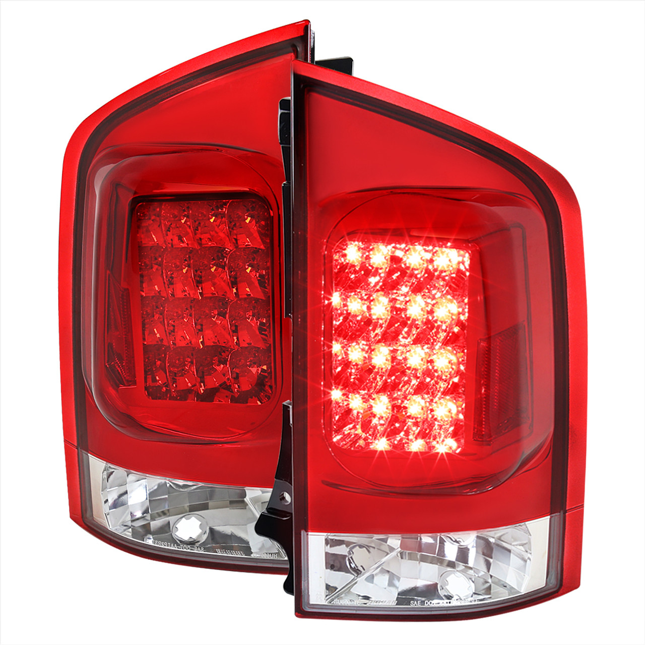 2005 2015 Nissan Armada LED Tail Lights Chrome Housing Red Clear