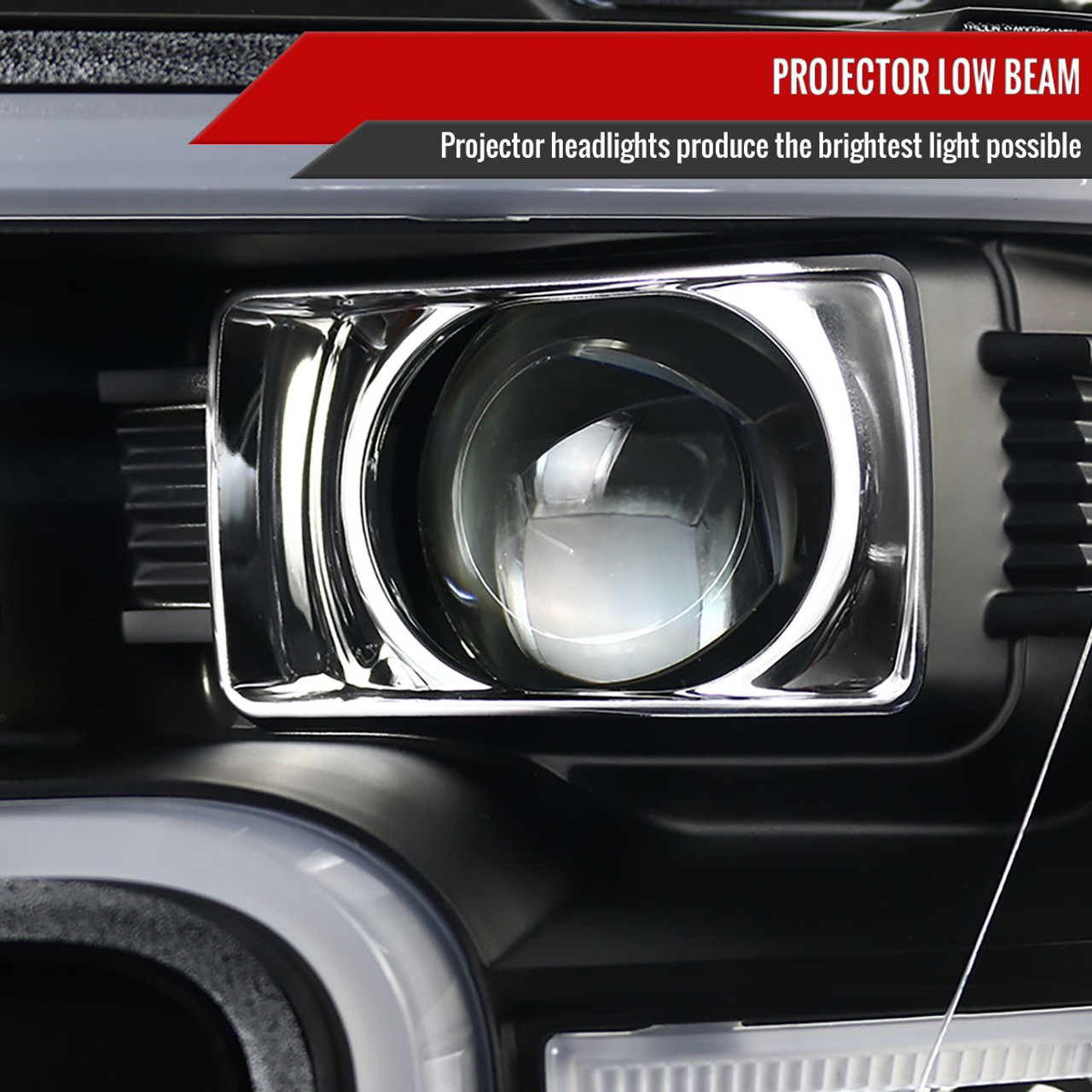 2015-2017 Ford F-150 LED Bar Projector Headlights (Matte Black