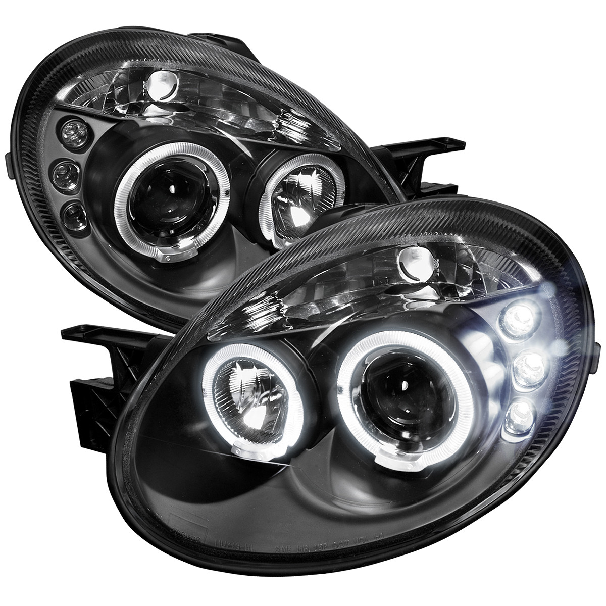 2003-2005 Dodge Neon Dual Halo Projector Headlights (Matte Black