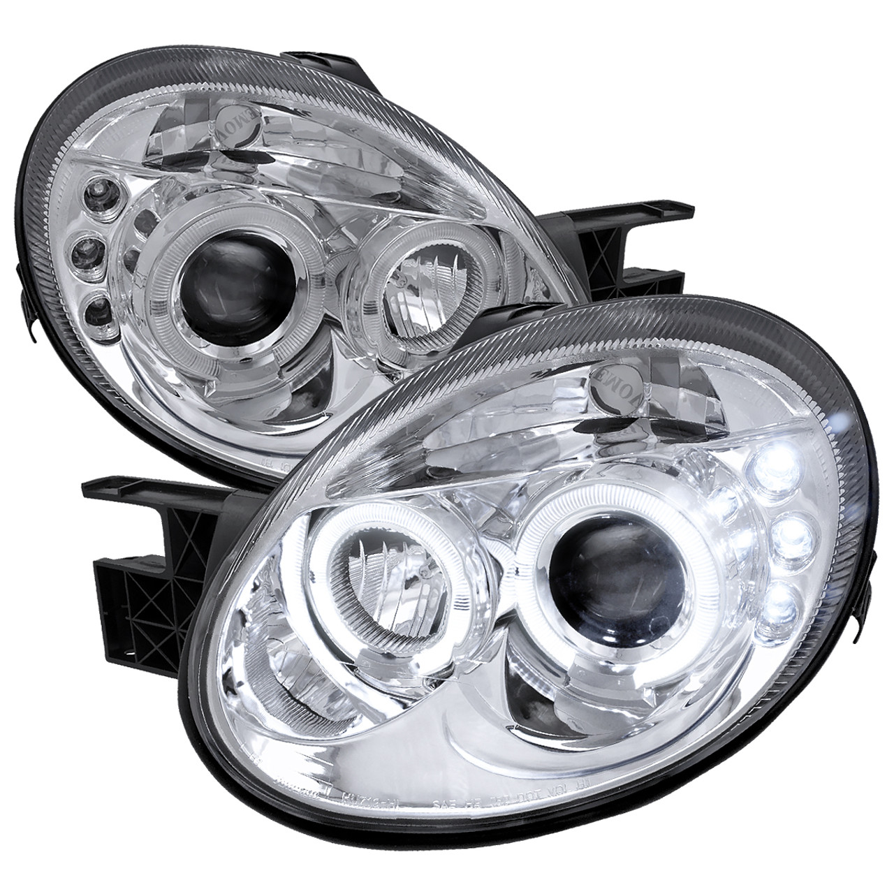 2003-2005 Dodge Neon Dual Halo Projector Headlights (Chrome