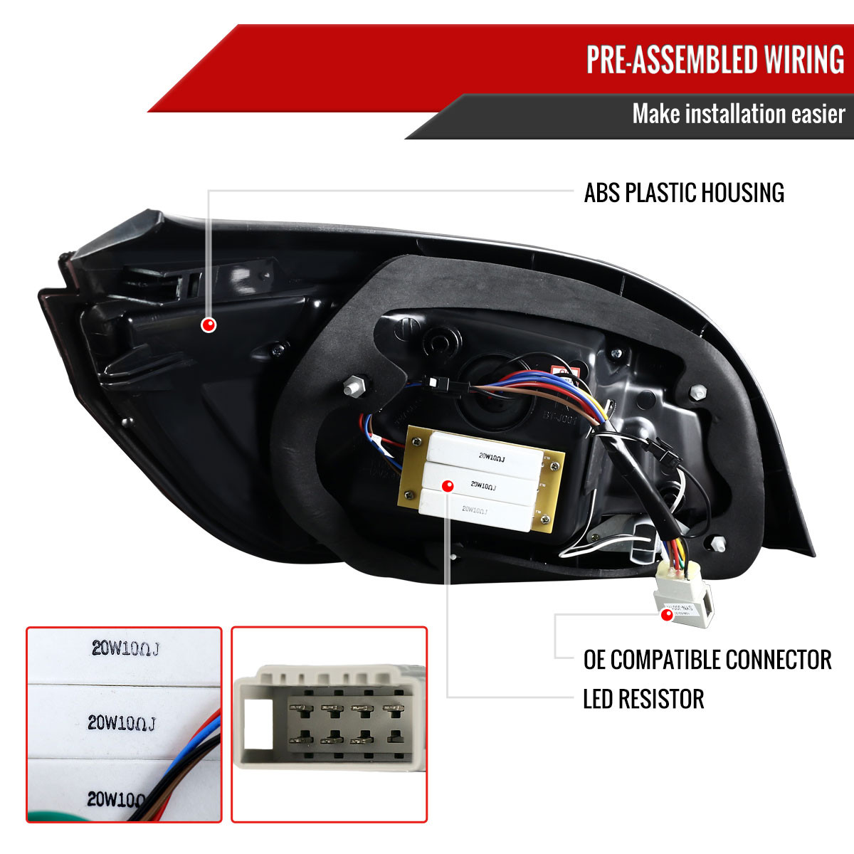 2008-2010 BMW E60 5 Series Sedan LED Tail Lights (Chrome Housing