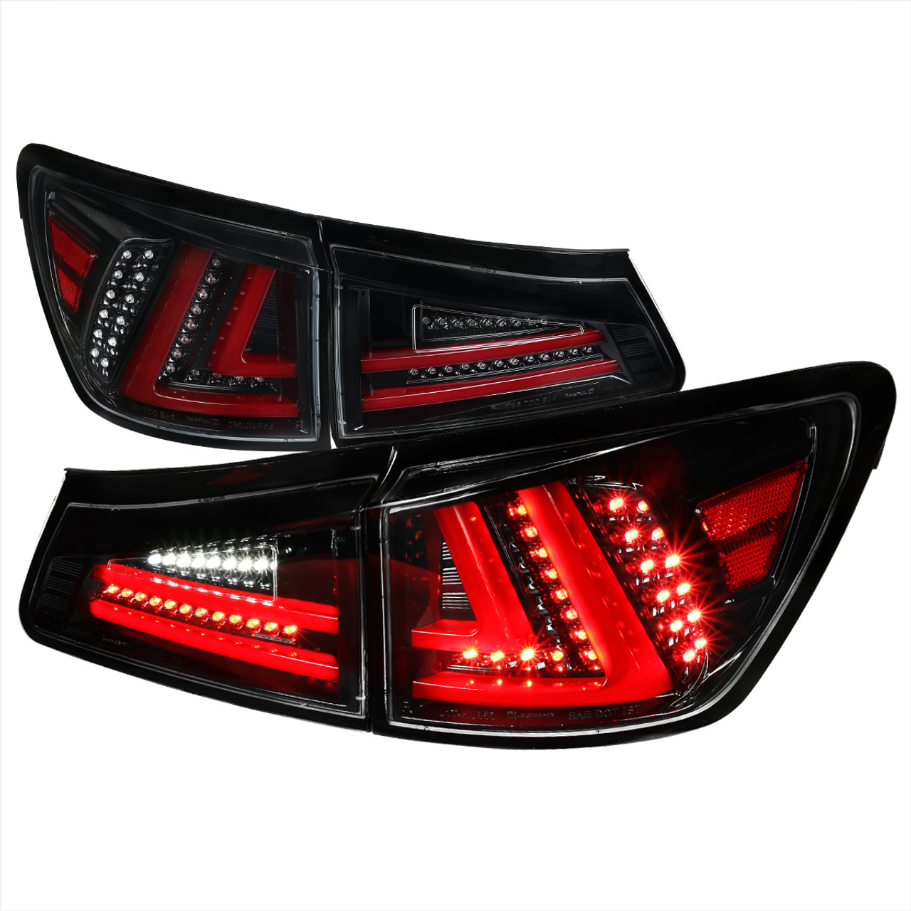 2006-2008 Lexus IS250/IS350 LED Tail Lights & Trunk Lights (Jet