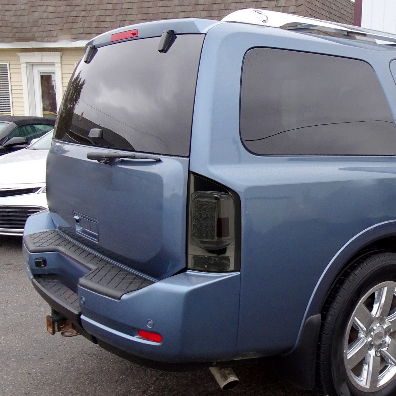 2005 2015 Nissan Armada LED Tail Lights Chrome Housing Smoke Lens