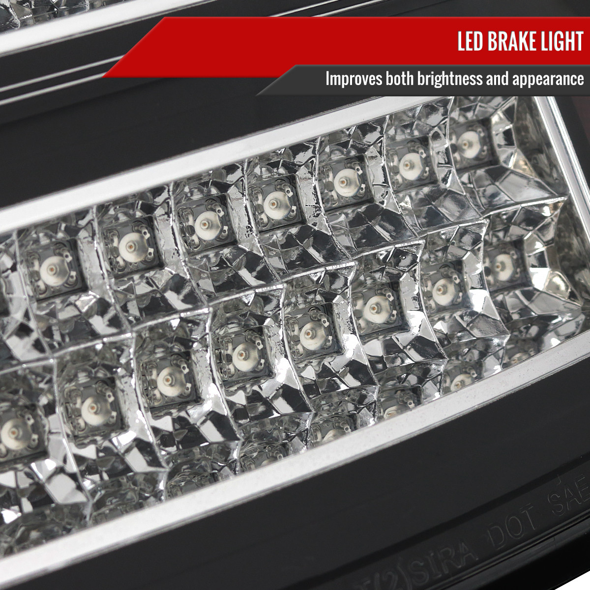 2005-2007 Chrysler 300C LED Tail Lights (Matte Black Housing/Clear