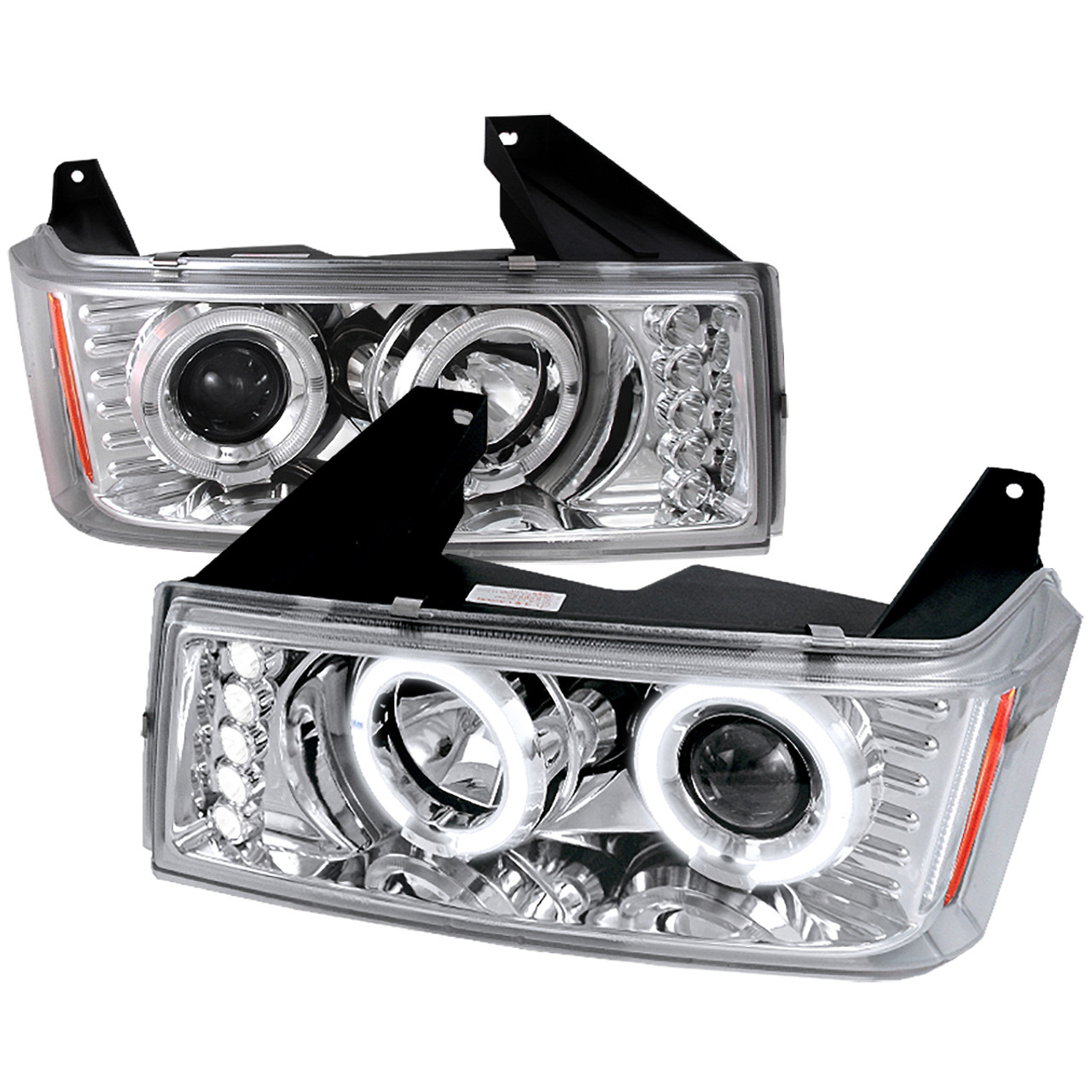 2004-2012 Chevrolet Colorado/ GMC Canyon Dual Halo Projector Headlights  (Chrome Housing/Clear Lens) - Spec-D Tuning