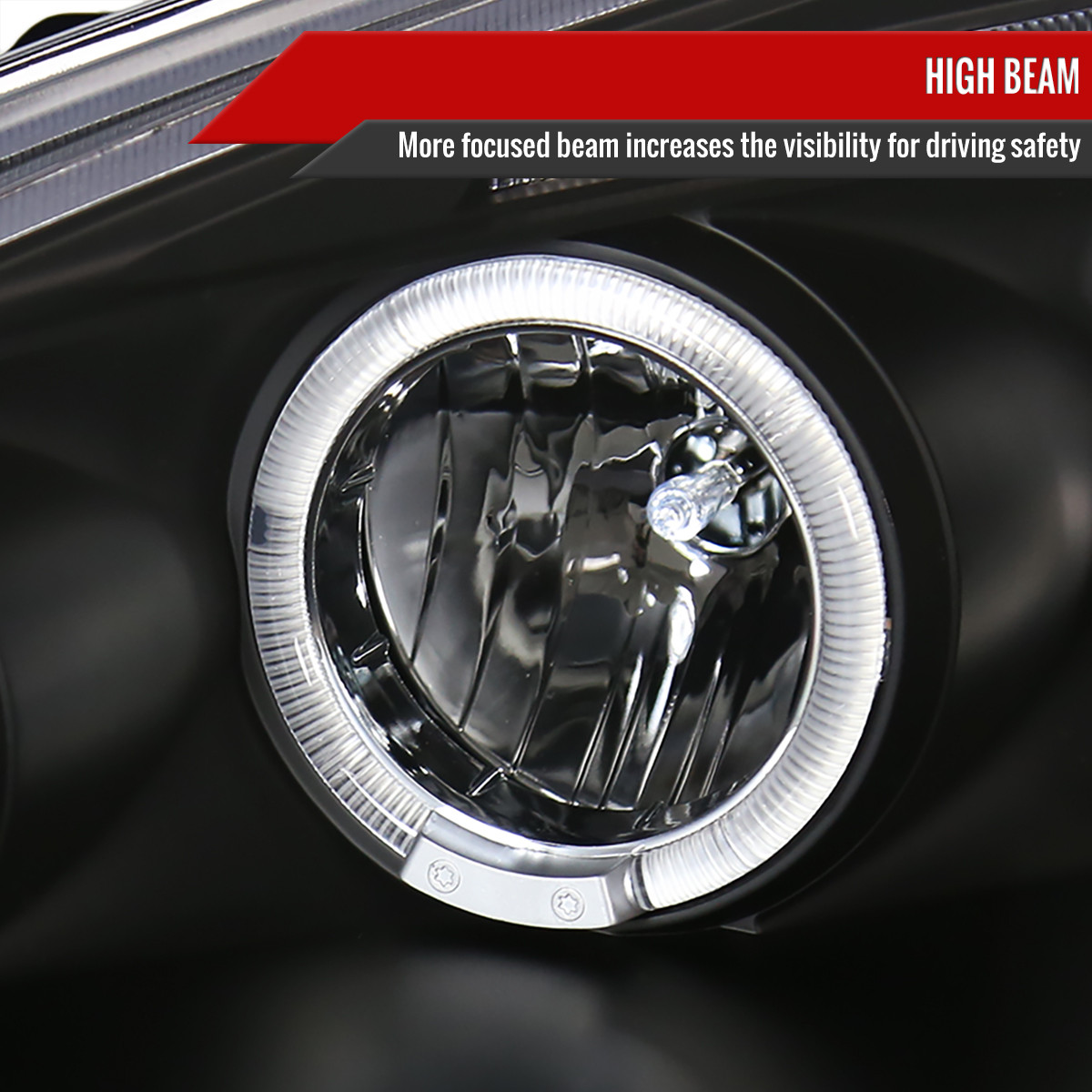 2002-2004 Acura RSX Dual Halo Projector Headlights (Matte Black