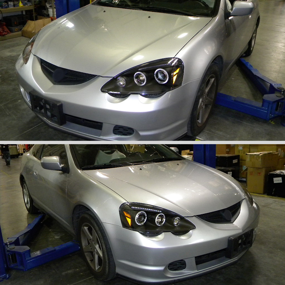 2002-2004 Acura RSX Dual Halo Projector Headlights (Matte Black
