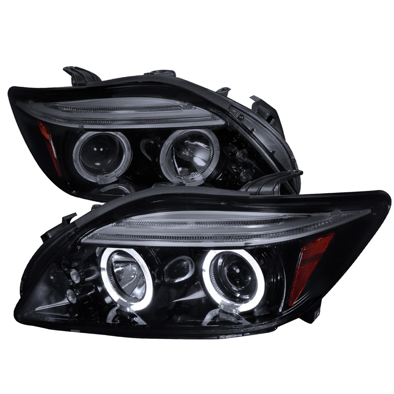 2005-2010 Scion tC Dual Halo Projector Headlights (Glossy Black